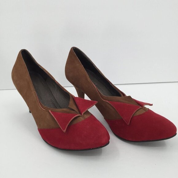 Pilcro and the Letter press Kaila brown suede pumps shoe Anthropologie heel 7 - Picture 4 of 8